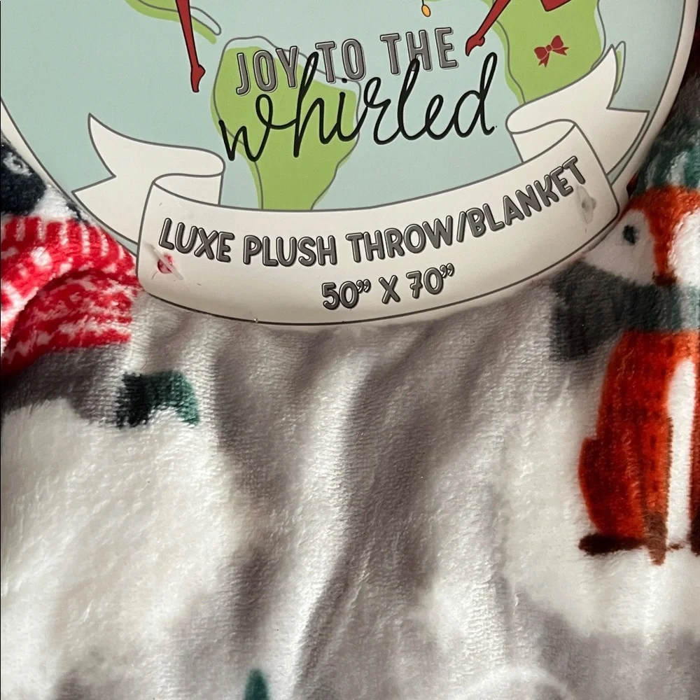 Joy to the World Holiday Plush Throw Blanket